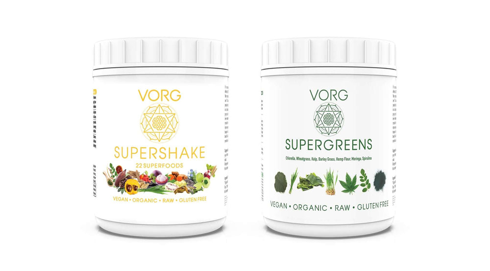 Nutritious SuperShake and detoxifying SuperGreens blend for complete wellness and health support