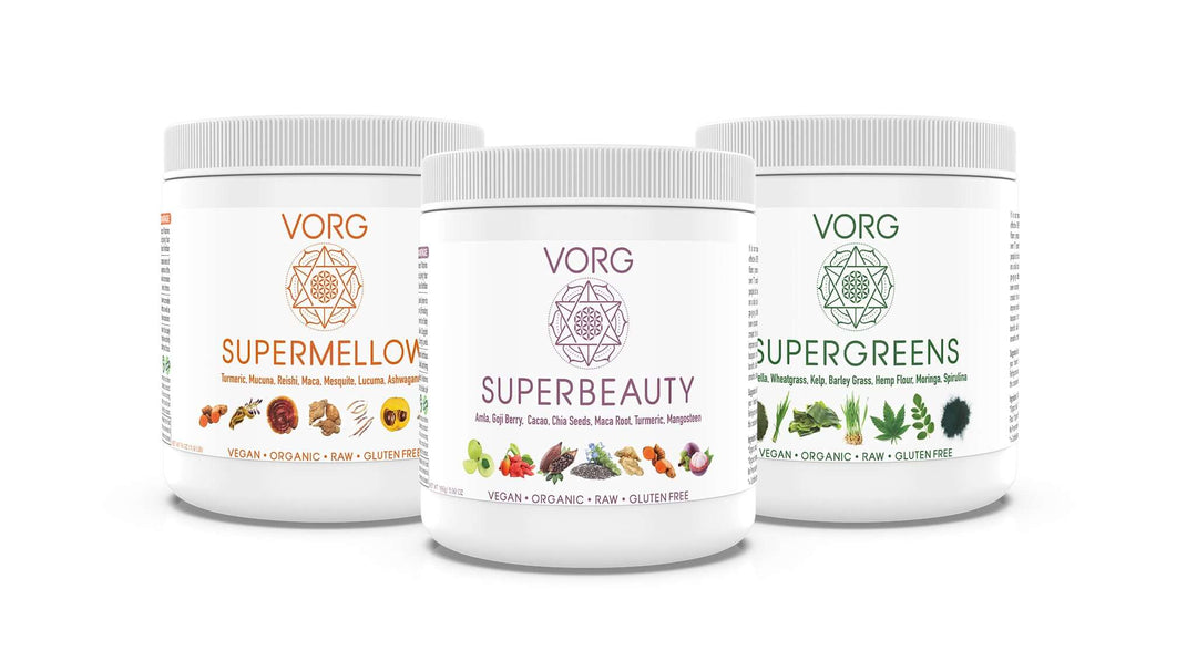 Ultimate Wellness Trio kit including SuperGreens, SuperMellow, and SuperBeauty for comprehensive health support