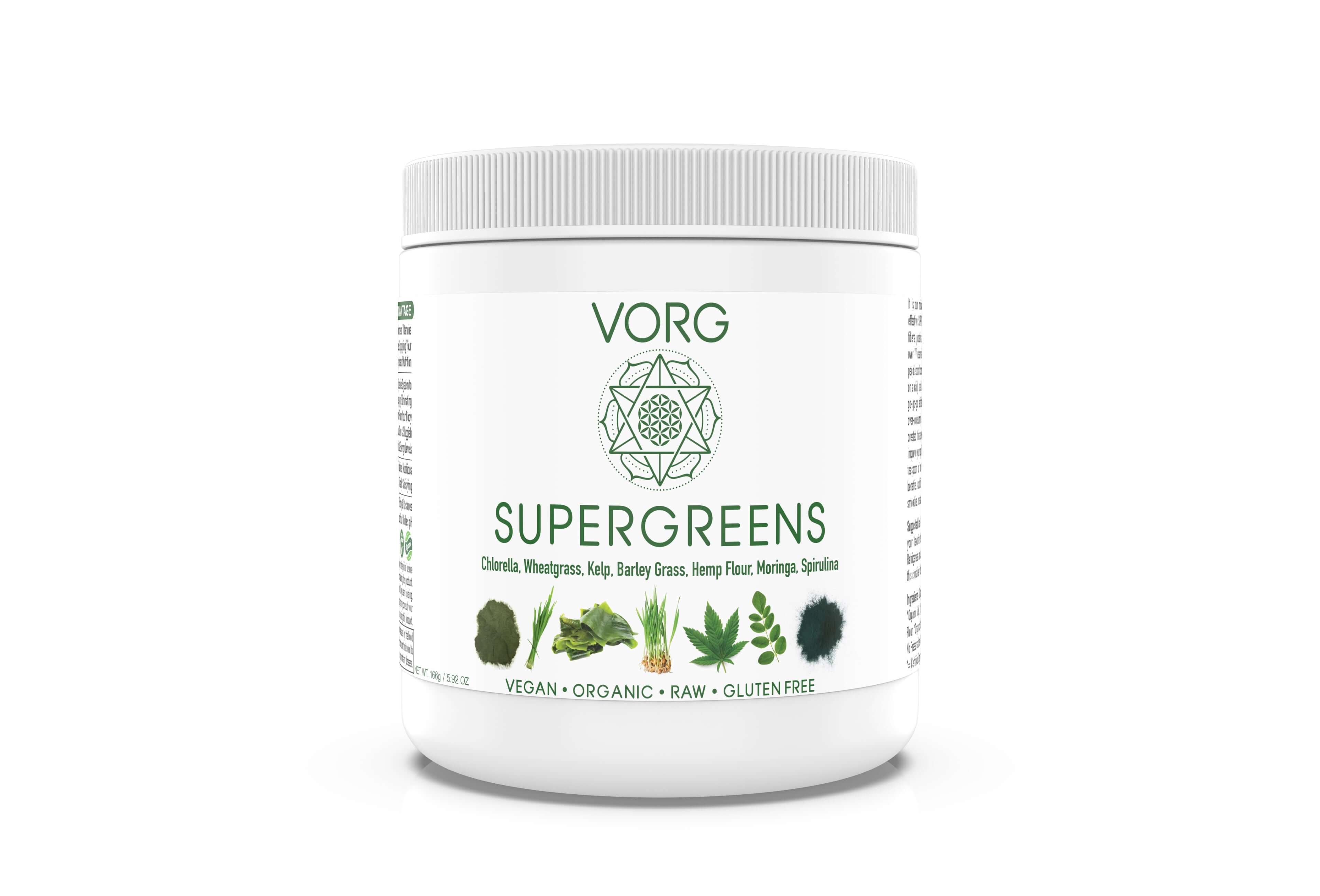 VORG SuperGreens: Nutrient-Rich Superfood Blend with Chlorella, Barley Grass, Moringa