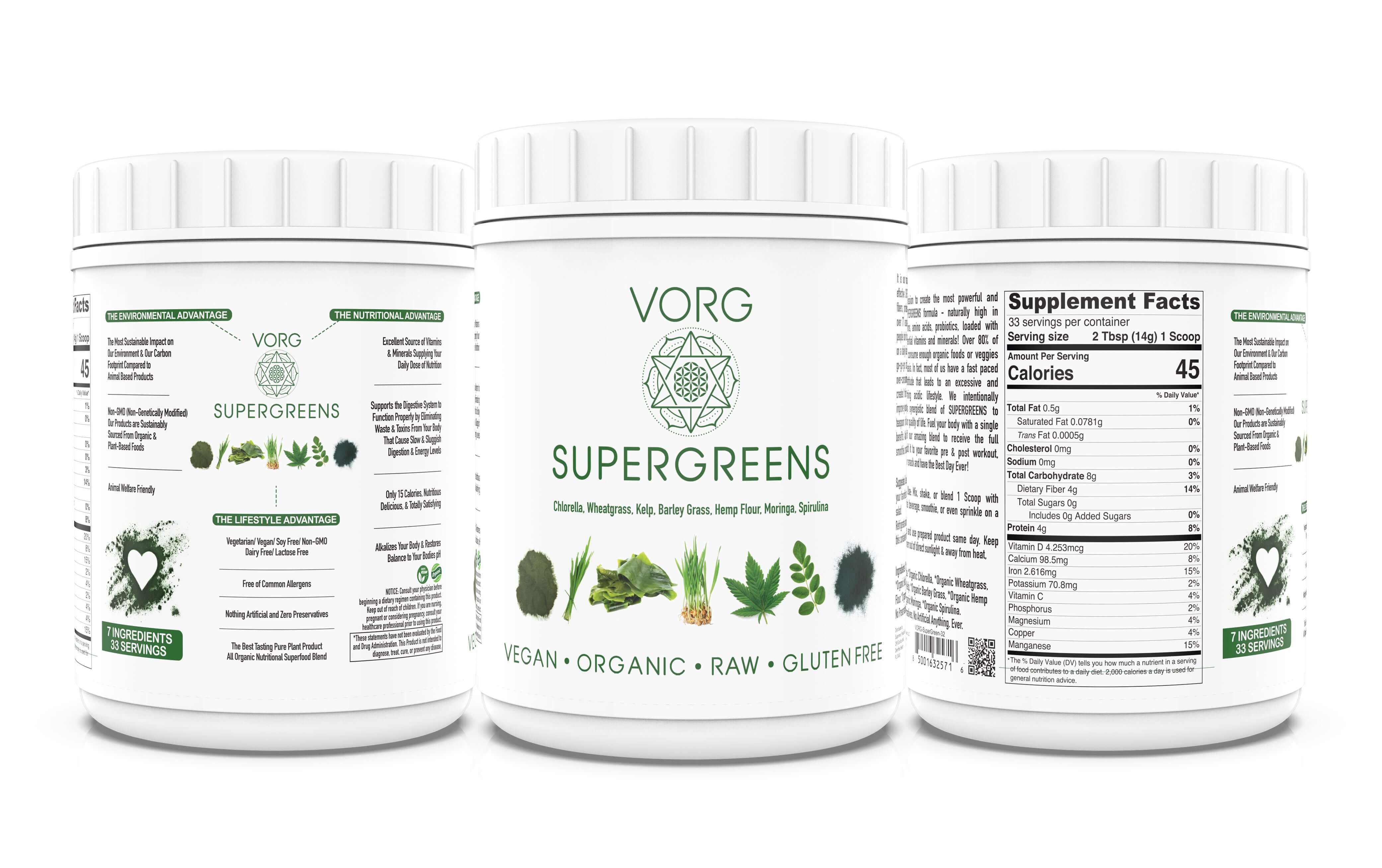 Alkaline SuperGreens blend for improved digestion and energy levels