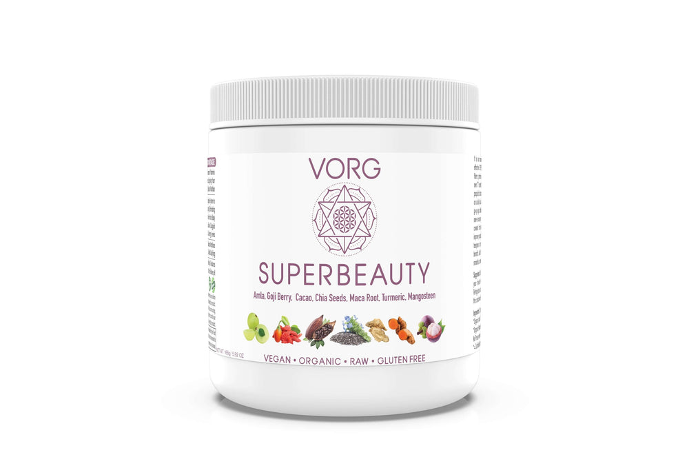 VORG SuperBeauty: Holistic Skincare Blend with Chia Seeds, Maca Root, Amla, Cacao, Goji Berries, Mangosteen, Turmeric