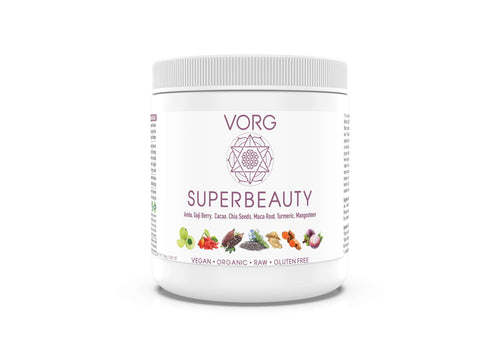 VORG SuperBeauty: Holistic Skincare Blend with Chia Seeds, Maca Root, Amla, Cacao, Goji Berries, Mangosteen, Turmeric