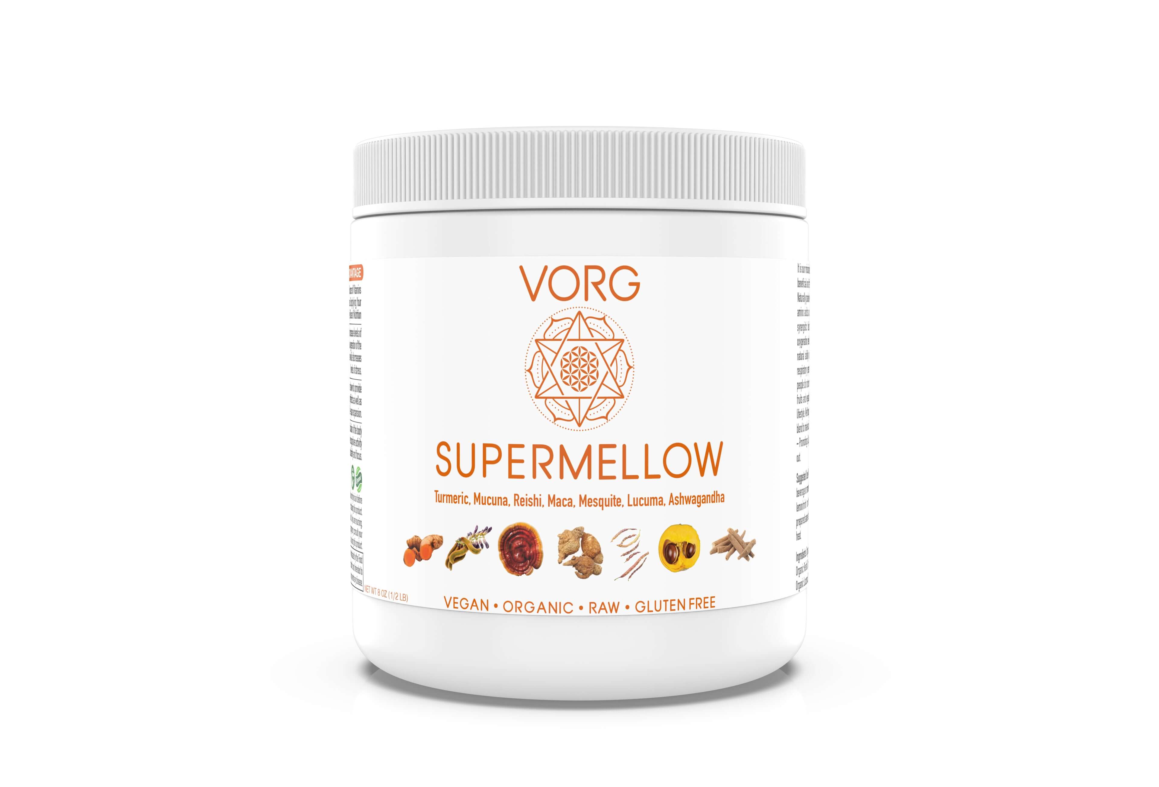 VORG SuperMellow: Natural Stress Relief Blend with Turmeric, Reishi Mushroom